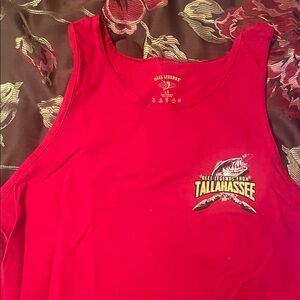 Reel Legends Vibrant Red Tank Top with fishing design- new with tag!